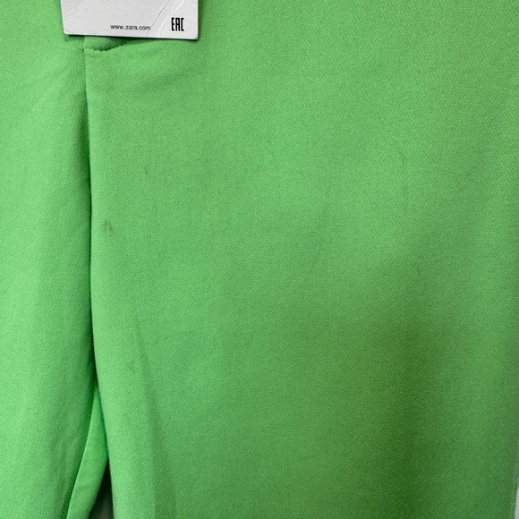 Zara High Waist Crop Flare Pants Green - Picture 8 of 13